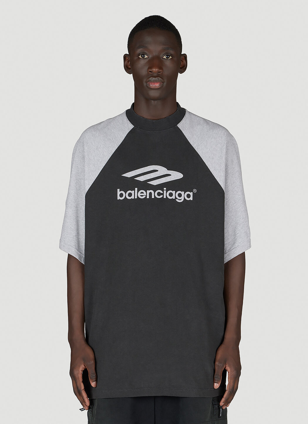 Balenciaga Logo Print Oversized T-Shirt in Grey | LN-CC®