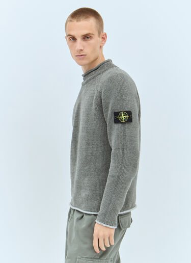 Stone Island Logo Patch Sweater Green sto0158036