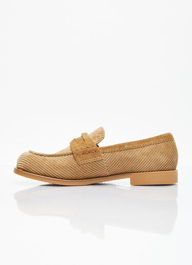 Miu Miu Corduroy Loafers Brown miu0255017