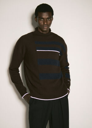 Lanvin Stripe Sweater Brown lnv0157001
