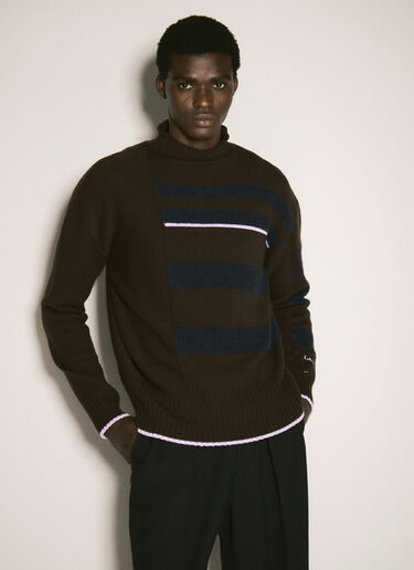 Lanvin Stripe Sweater Brown lnv0157002