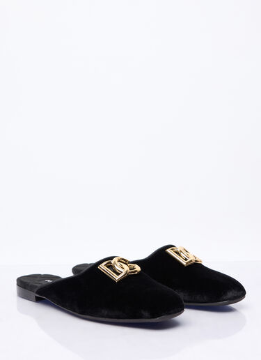 Dolce & Gabbana Velvet Mules Black dol0258006