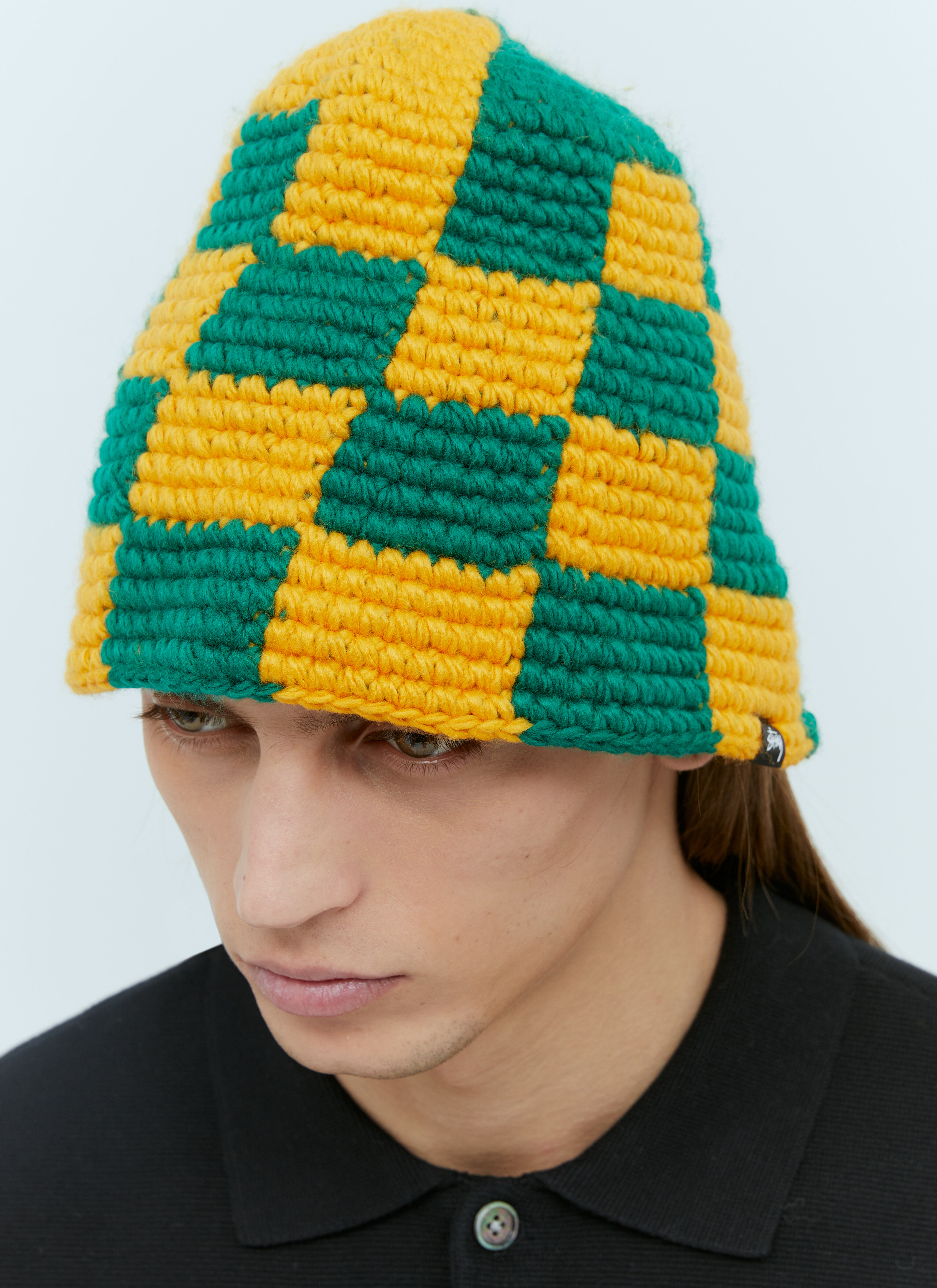 Stüssy Men's Check Knit Bucket Hat in Green | LN-CC®