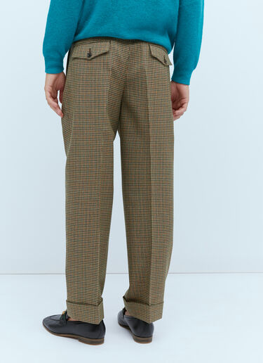 Gucci Check Wool Tailored Pants Brown guc0153046