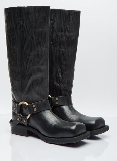 Acne Studios Buckle Leather High Boots Black acn0254023