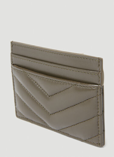 Logo Plaque Leather Wallet in Green - Saint Laurent