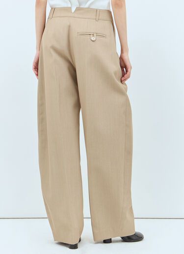 Jacquemus Pleated Pants Beige jac0258002