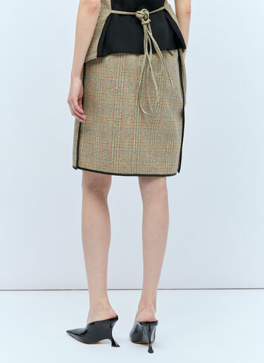 Bottega Veneta Prince Of Wales Midi Skirt Beige bov0257008