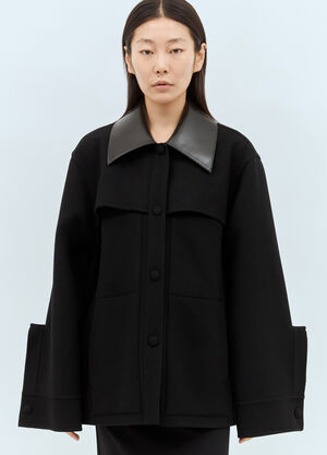 Jil Sander 울 오버셔츠 블랙 jil0257002