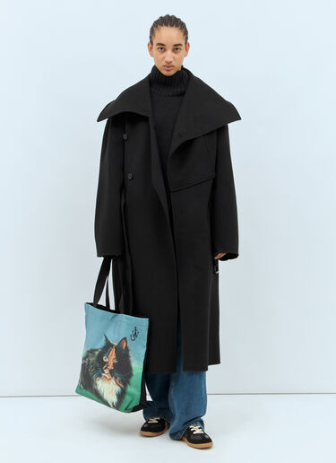 JW Anderson Wool Wrap Coat Black jwa0257003