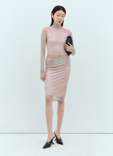 Sportmax Rhinestone High-Neck Top Pink spx0257002