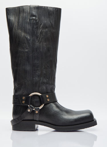 Acne Studios Buckle Leather High Boots Black acn0254023