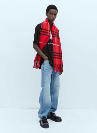 Burberry Check Wool And Cashmere Scarf in Red - Burberry