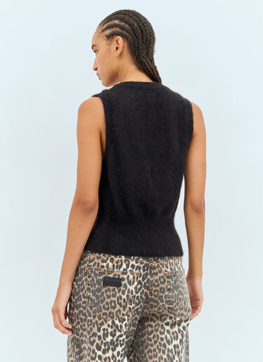 Ganni Mohair String Vest Black gan0258002