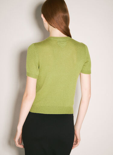 Prada Cashmere T-Shirt Green pra0258053