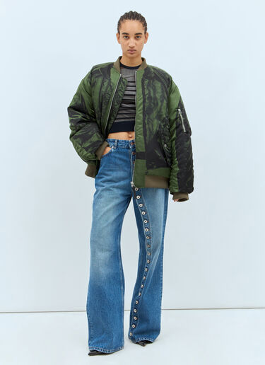 Jean Paul Gaultier Trompe L'Oeil Bomber Jacket Green jpg0357004