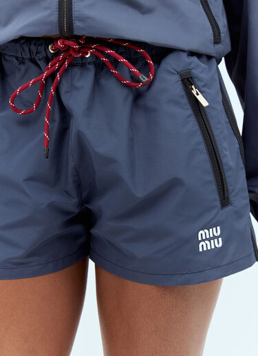 Miu Miu Technical Drawstring Shorts Blue miu0257006