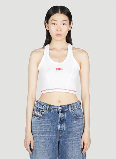 DIESEL Logo Cut-out Top in White