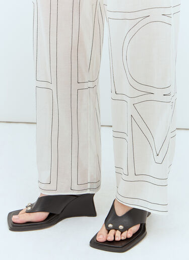 TOTEME Monogram Pyjama Pants White tot0257020