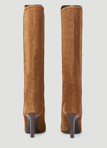 Saint Laurent Jane Suede Boots Brown sla0253082