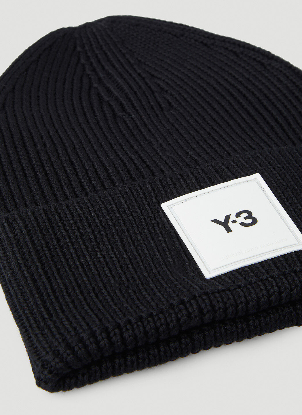 Y-3 Logo Patch Beanie Hat in Black | LN-CC®