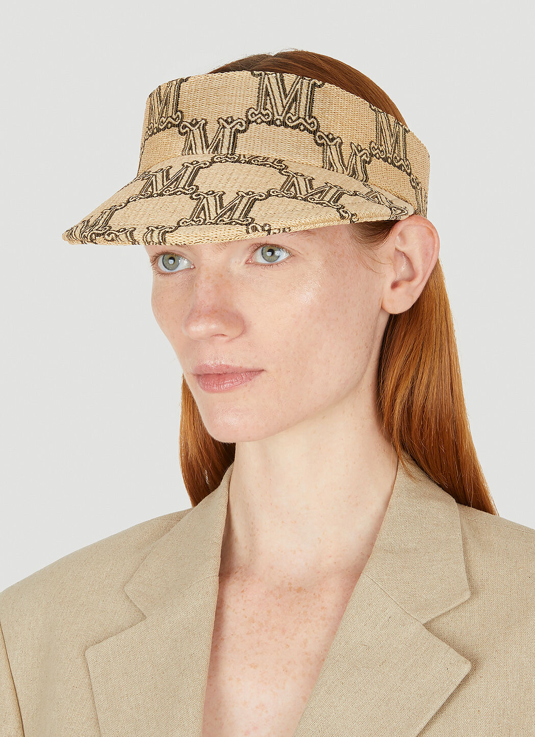 Max Mara Monogram Visor Hat in Beige | LN-CC®