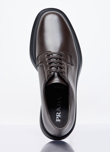 Prada Leather Lace-Up Shoes Brown pra0158015