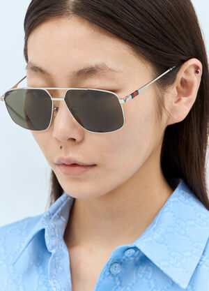 Gucci Navigator Frame Sunglasses Grey gus0357002
