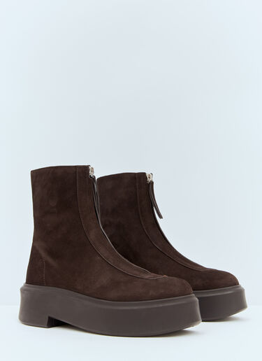 The Row Zipped Boots Brown row0258023