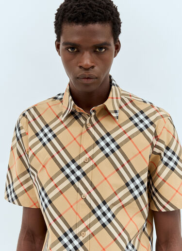 Burberry Check Poplin Shirt Beige bur0157005