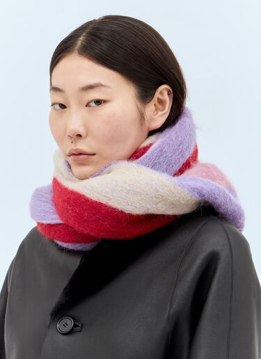 Marni Maxi Logo Mohair And Wool Scarf Purple mni0257017