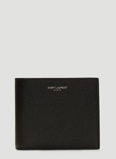 Saint Laurent Foil Stamped Bi-wallet in Black for Men