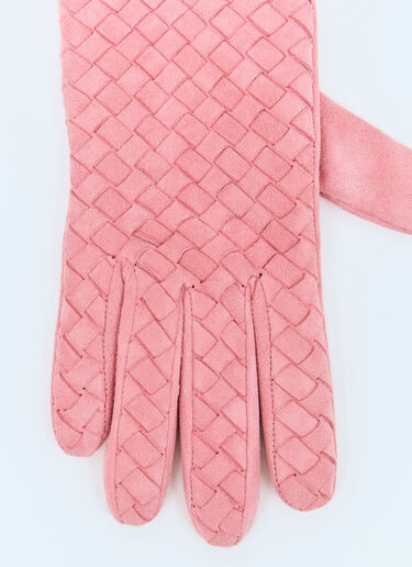 Bottega Veneta Suede Intrecciato Gloves Pink bov0257032