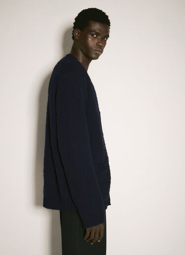 Yohji Yamamoto Textured Knit Cardigan Navy yoy0158008