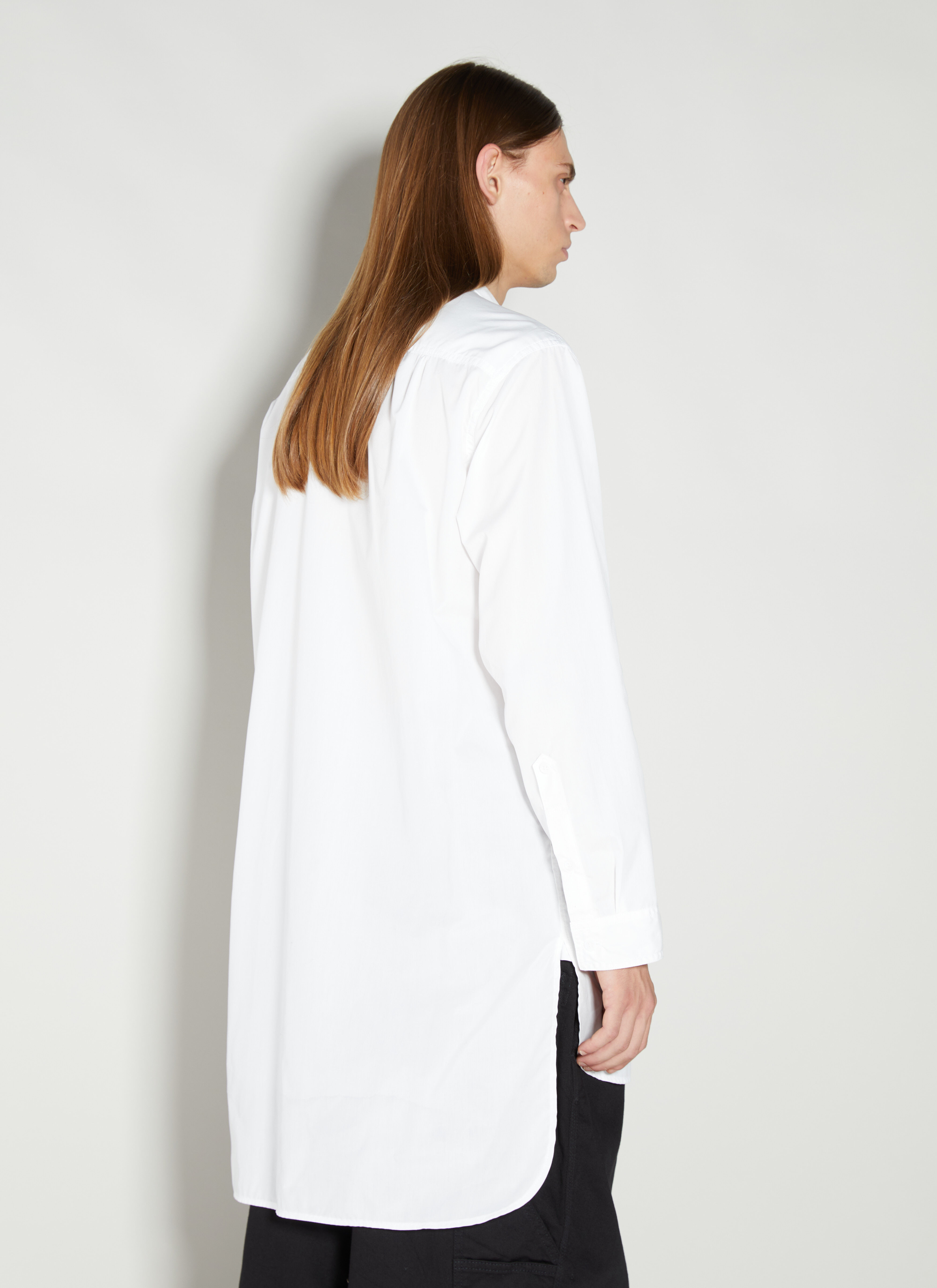 Yohji Yamamoto Men's Triple Collar Long Shirt in White | LN-CC®