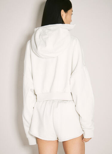 Entire Studios Cropped Full-Zip Hooded Sweatshirt White ent0257004