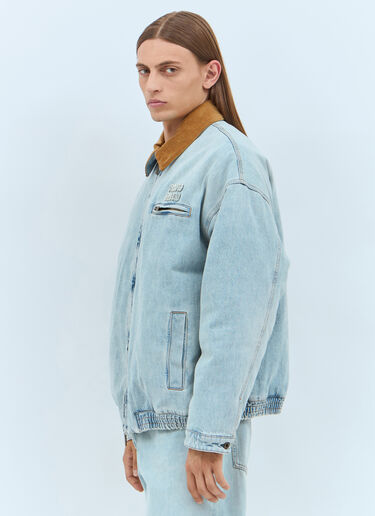 Miu Miu Padded Denim Jacket Blue miu0358003