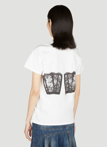 Alexander McQueen Bustier Print T-Shirt White amq0251041