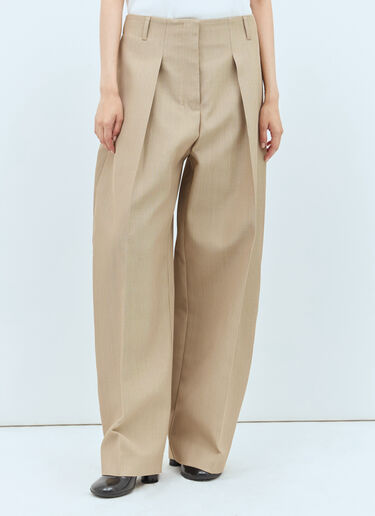 Jacquemus Pleated Pants Beige jac0258002