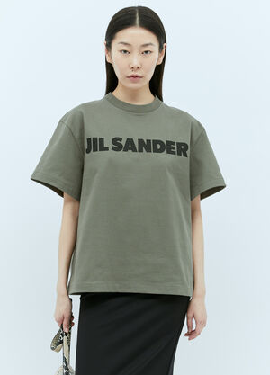 Jil Sander 로고 프린트 티셔츠 블랙 jil0257002