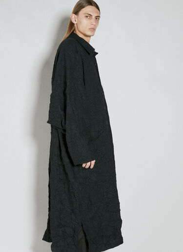 INK BKACK LINEN WOOL CLOTH N-LEFT SIDE DRAPED JKT(M Black): Yohji