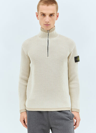 Stone Island 하프 지퍼 스웨터 베이지 sto0158040