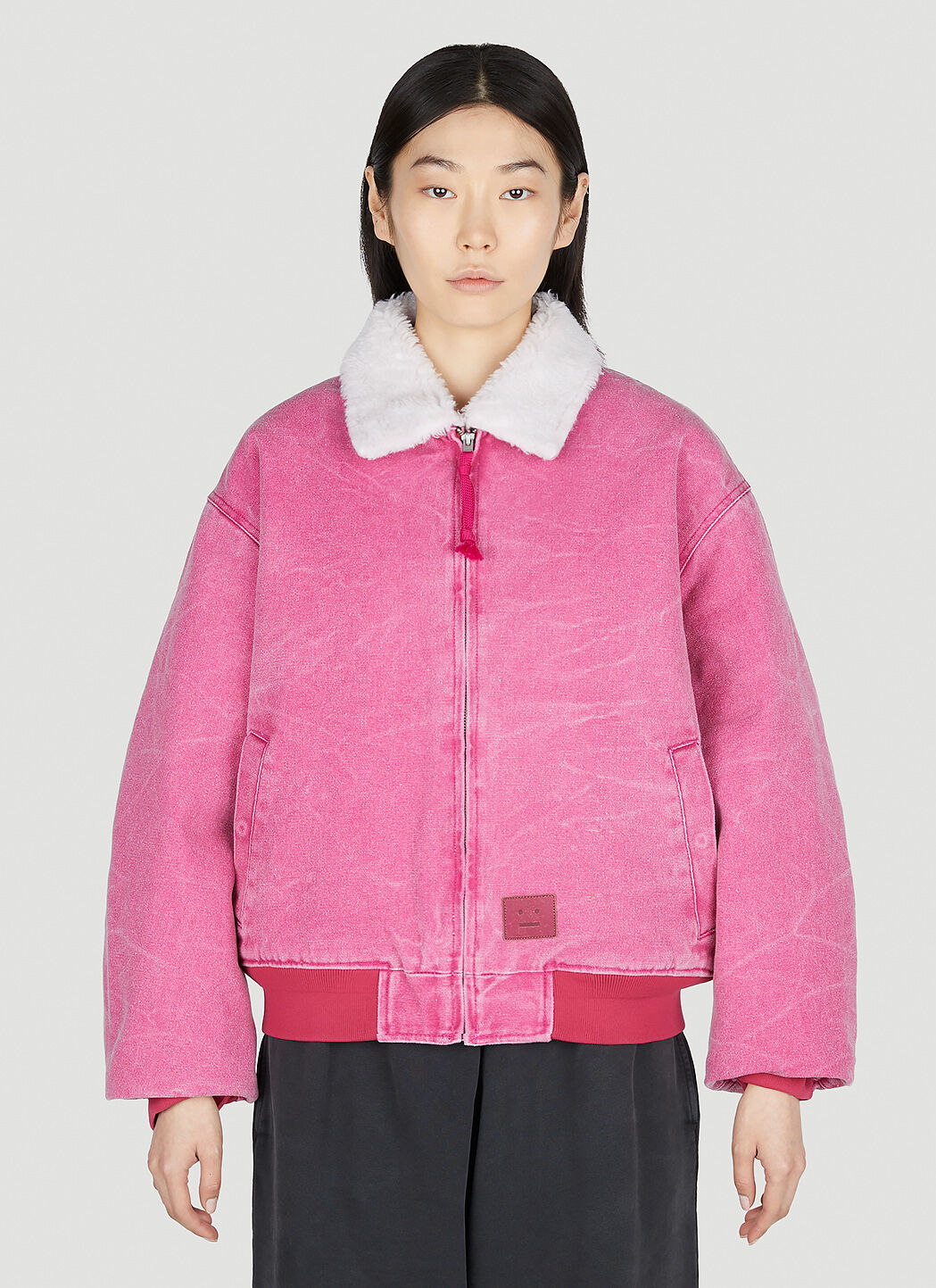 Acne Studios Denim Bomber Jacket in Pink | LN-CC®