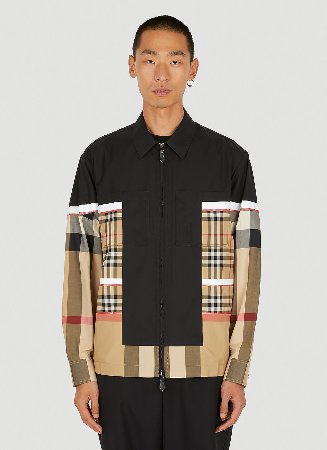 Burberry Checked Zip Overshirt in Beige | LN-CC®