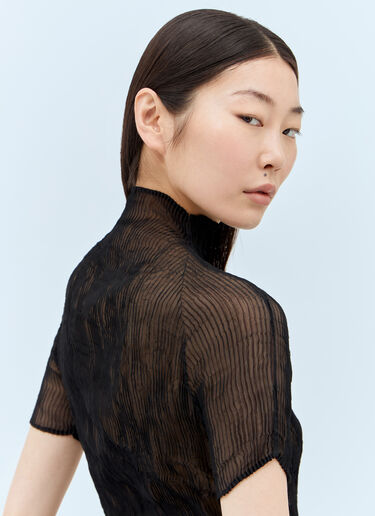 Issey Miyake Chiffon Twist Top Black ism0257005