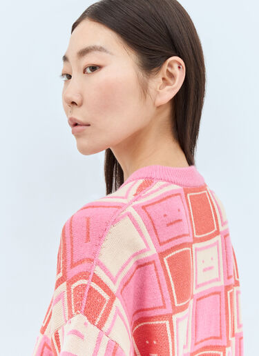 Acne Studios Face Jacquard Sweater Pink acn0257002