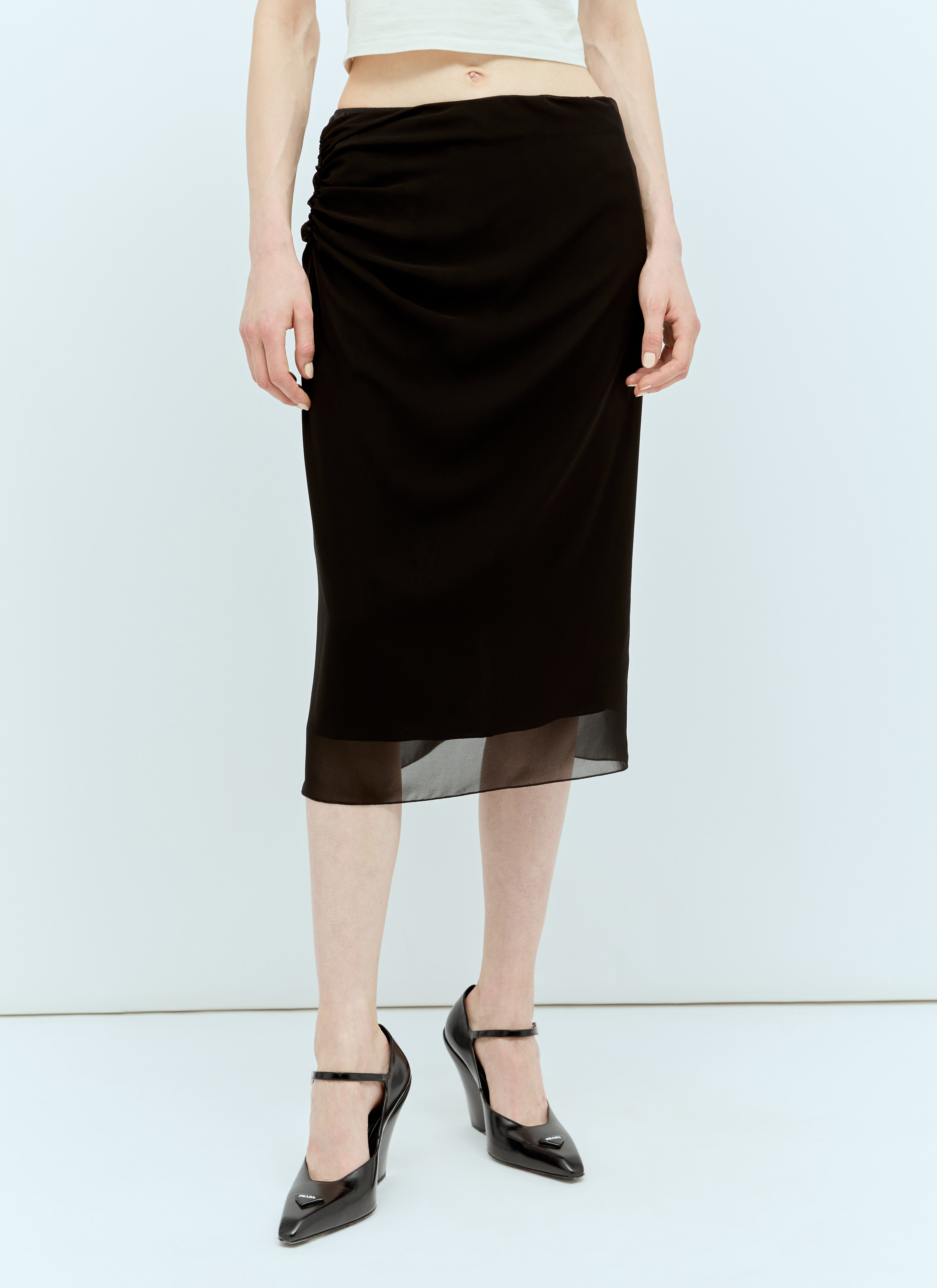 Acne Studios Georgette Midi Skirt Beige acn0257016