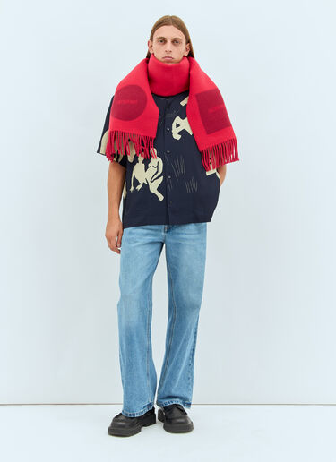 Jacquemus L'Echarpe Rond Carre Scarf Red jac0158018