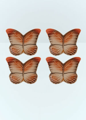 Rizzoli International Publications Set Of Four Cloudy Butterflies Bread And Butter Plate Red wps0691293