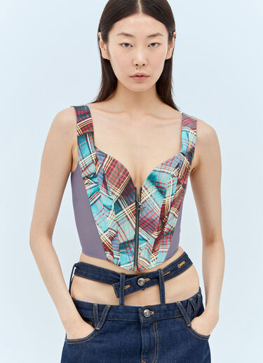 Vivienne Westwood 프린트 클래식 코르셋  블루 vvw0257024